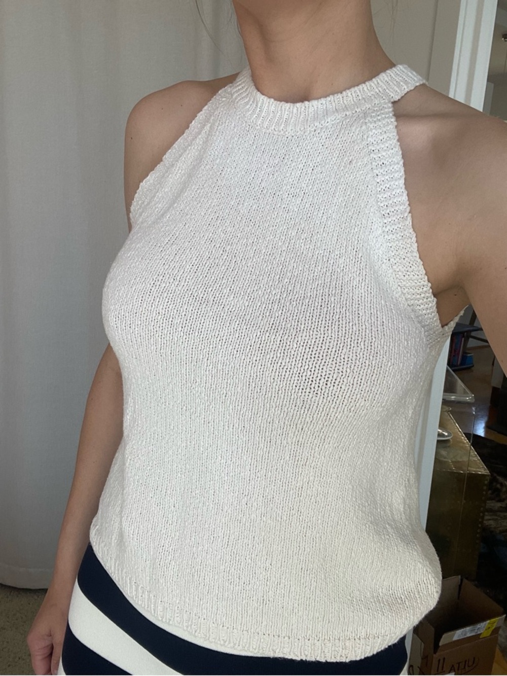 Maeve Sz S Anthropologie White Knit Halter Tank